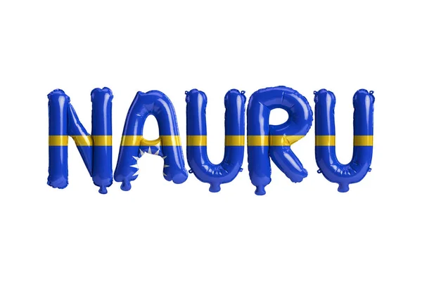Illustratie Van Nauru Letter Ballonnen Met Vlaggen Kleur Geïsoleerd Wit — Stockfoto
