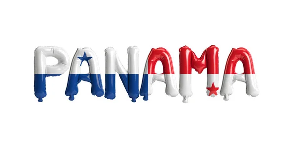 Illustration Panama Letter Balloons Flags Color Isolated White — Foto de Stock