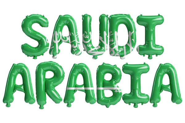 Illustration Saudi Arabia Letter Balloons Flags Color Isolated White — Foto Stock