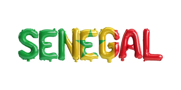 Illustration Senegal Letter Balloons Flags Color Isolated White — Foto Stock