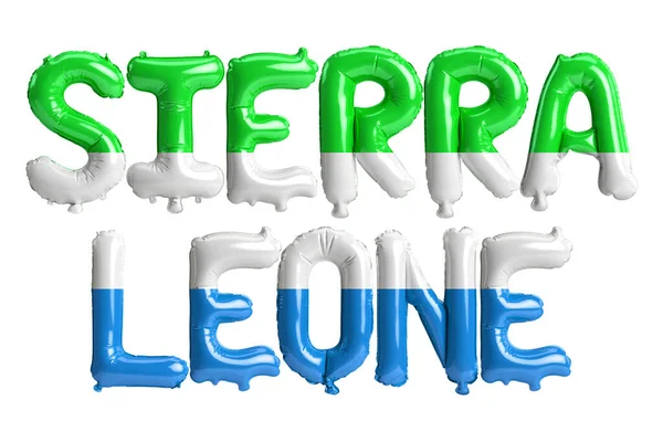 Illustration Sierra Leone Letter Balloons Flags Color Isolated White — Photo