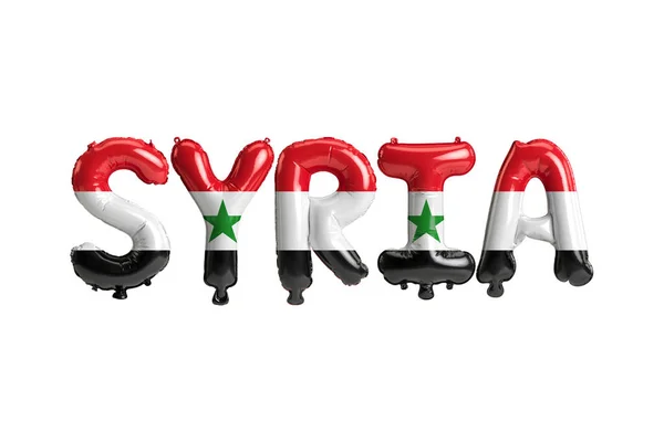 Illustration Syria Letter Balloons Flags Color Isolated White — 스톡 사진