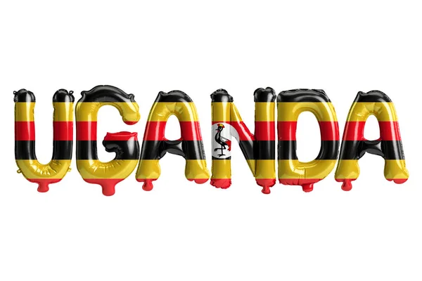 Illustration Uganda Letter Balloons Flags Color Isolated White — Stockfoto