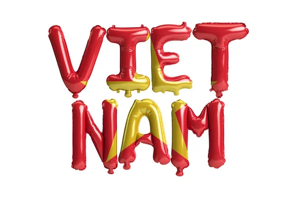 Ilustración Vietnam Carta Globos Con Banderas Color Aislado Blanco — Foto de Stock