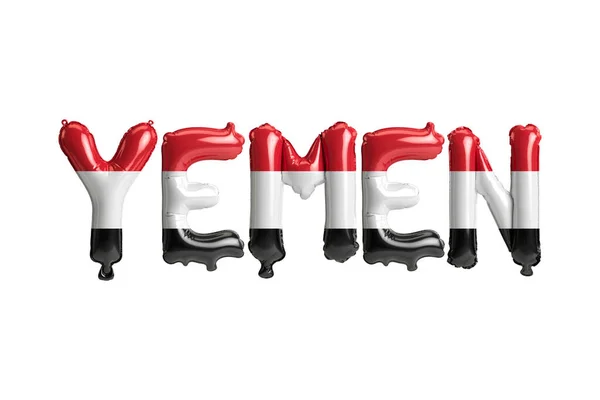 Illustration Yemen Letter Balloons Flags Color Isolated White — 스톡 사진