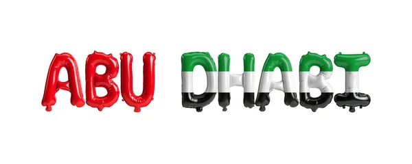 Ilustração Balões Capital Abu Dhabi Com Bandeiras Dos Emirados Árabes — Fotografia de Stock