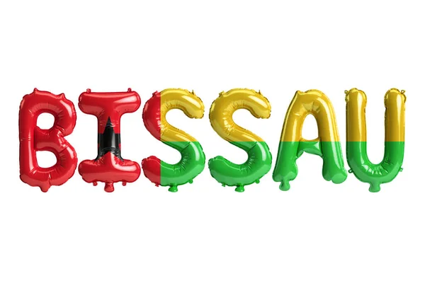 Illustration Bissau Capital Balloons Guinea Bissau Flags Color Isolated White — 스톡 사진