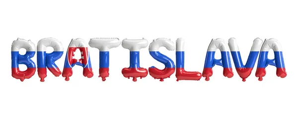 Illustration Bratislava Huvudballonger Med Slovakien Flaggor Färg Isolerad Vit — Stockfoto