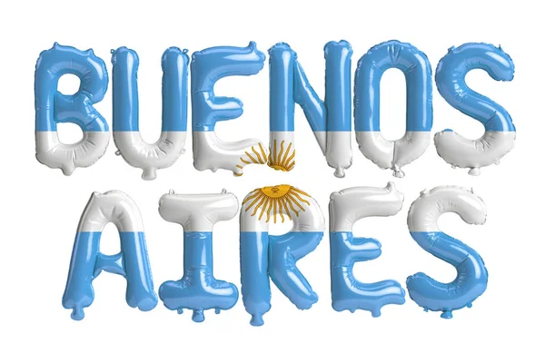 Ілюстрація Буенос Айреса Аргентинськими Прапорцями Ізольованими Білому Тлі — стокове фото