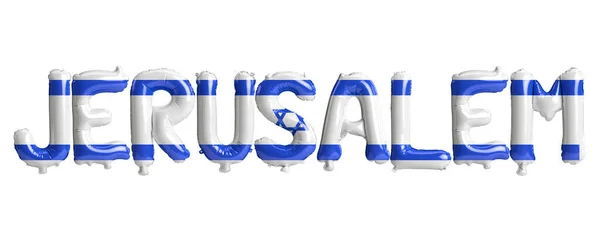 Illustration Jerusalem Capital Balloons Israel Flags Color Isolated White — 스톡 사진