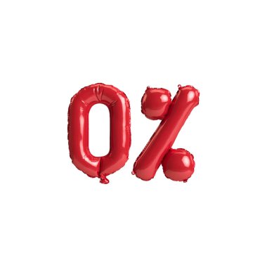 3d illüstrasyon kırmızı balonlar beyaz arkaplanda 0% izole şekil