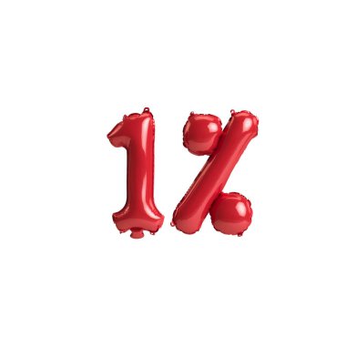 3d illüstrasyon kırmızı balonlar% 1 beyaz arkaplan üzerinde izole