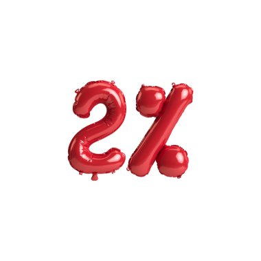 3d illüstrasyon kırmızı balonlar% 2 beyaz arkaplan üzerinde izole