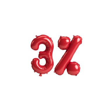 3d illüstrasyon kırmızı balonlar% 3 beyaz arkaplanda izole