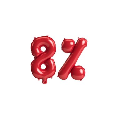 3d illüstrasyon kırmızı balonlar% 8 beyaz arkaplan üzerinde izole