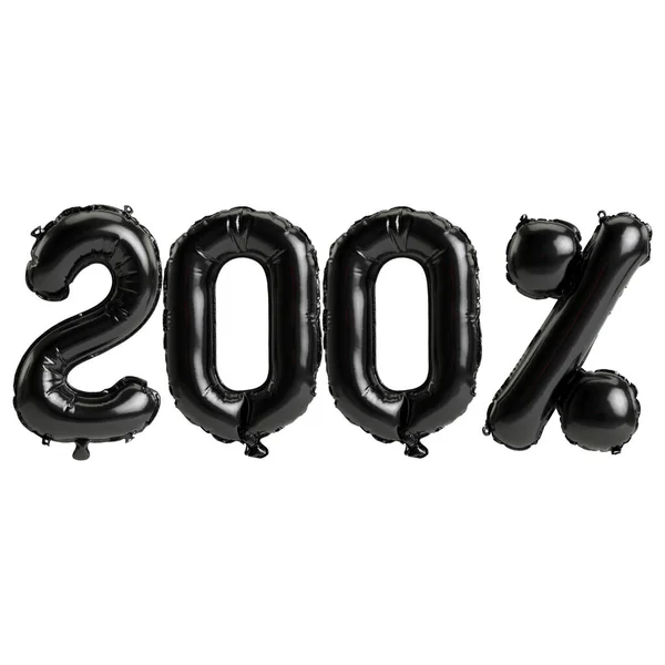 Illustration Black Balloons Shape 200 Isolated White Background — стоковое фото