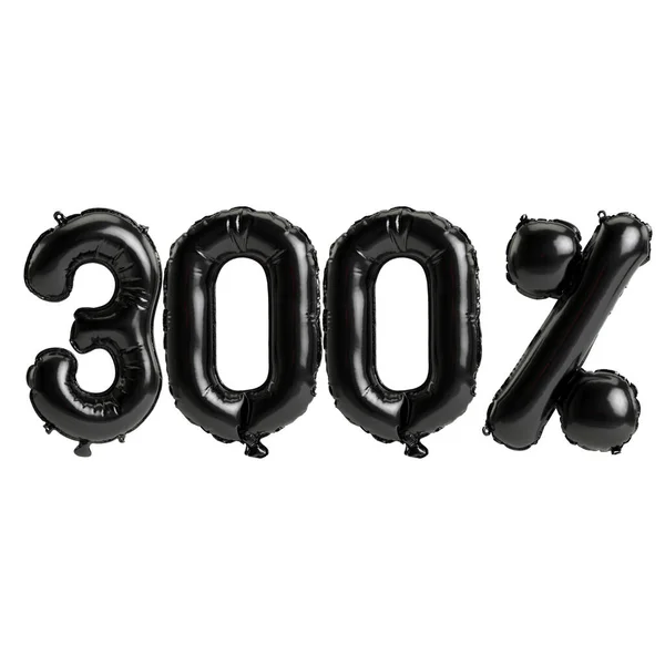 Illustration Black Balloons Shape 300 Isolated White Background — Fotografia de Stock