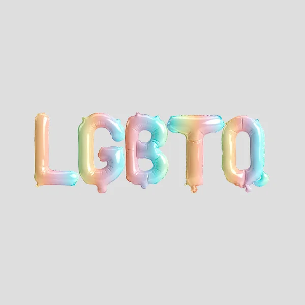 Illustration Rainbow Balloons Lgbtq Letter Isolated White — 스톡 사진