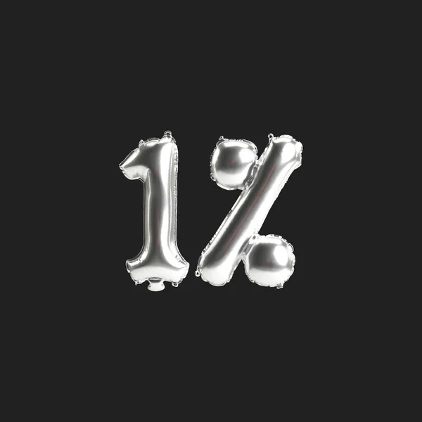 Illustration Silver Balloons Shape Isolated Black Background — Stock Fotó