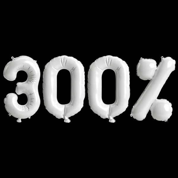 Illustration White Balloons 300 Shape Isolated Black Background — Stock Fotó
