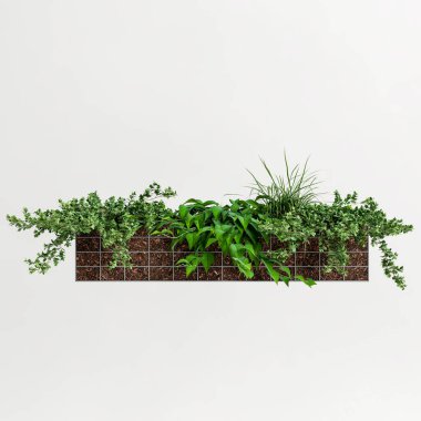 3d illustration of plant tub wall isolated on white background