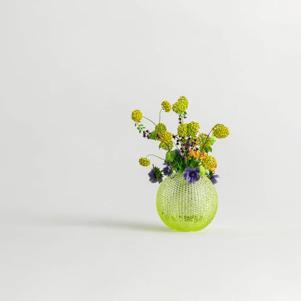 Illustration Flowers Vase Decoration Isolated White Background — стоковое фото
