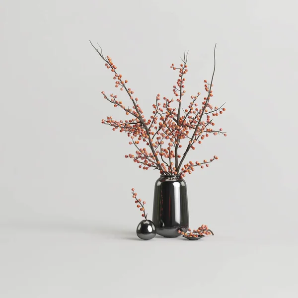 Illustration Von Vasenblumen Isoliert Auf Weißem Hintergrund — Stockfoto