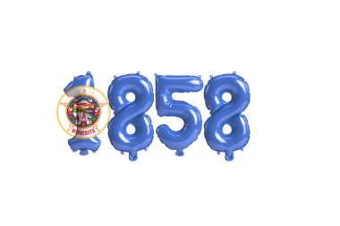 Beyaz arka planda Minnesota bayrağı renkleri izole edilmiş 1858 balonunun 3D çizimi