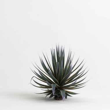 Beyaz arkaplanda izole edilmiş çiçekli üç boyutlu fundalık çizimi