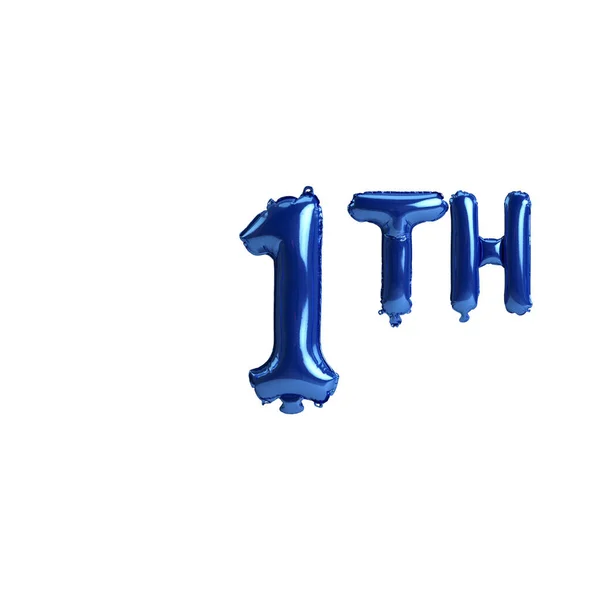 Illustration 1Th Blue Balloons Isolated White Background — Foto de Stock