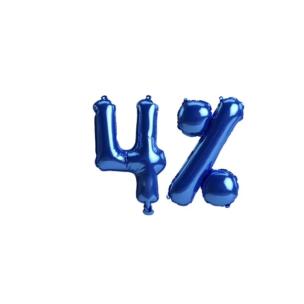 Illustration Percent Blue Balloons Isolated White Background — Fotografia de Stock