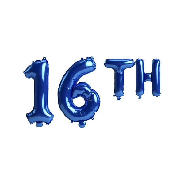 Illustration 16Th Blue Balloons Isolated White Background — Stockfoto