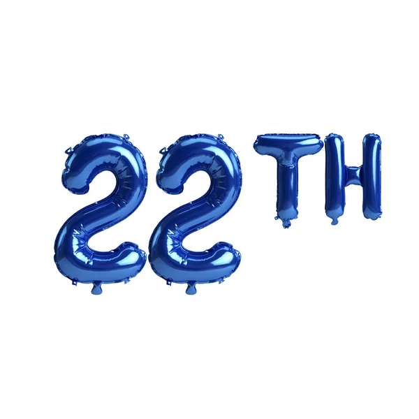 Illustration 22Th Blue Balloons Isolated White Background — Fotografia de Stock