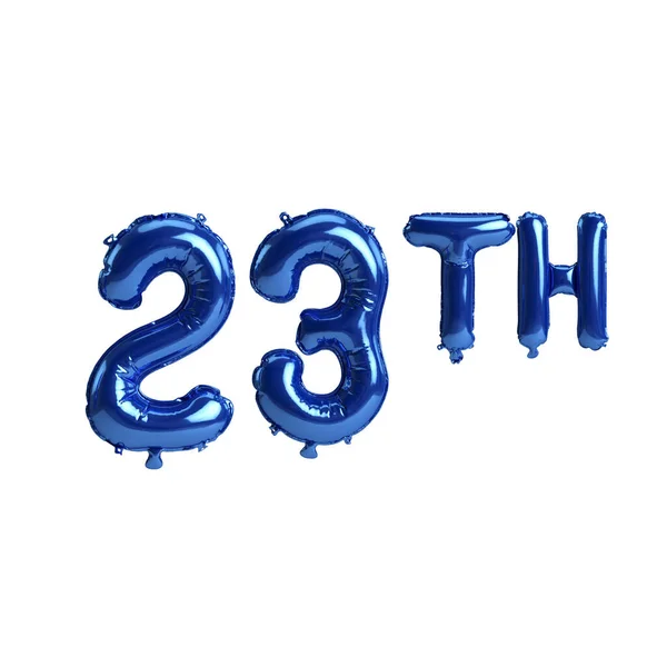 Illustratie Van 23E Blauwe Ballonnen Geïsoleerd Witte Achtergrond — Stockfoto