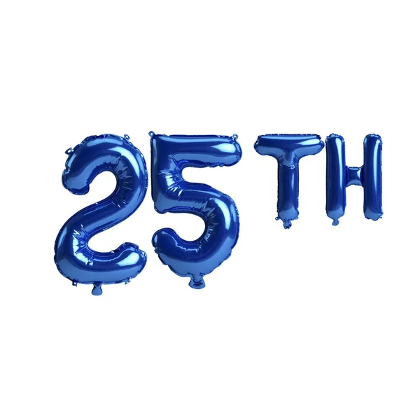 Illustratie Van 25E Blauwe Ballonnen Geïsoleerd Witte Achtergrond — Stockfoto