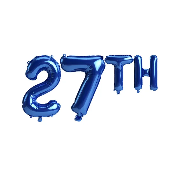 Illustration 27Th Blue Balloons Isolated White Background — Fotografia de Stock