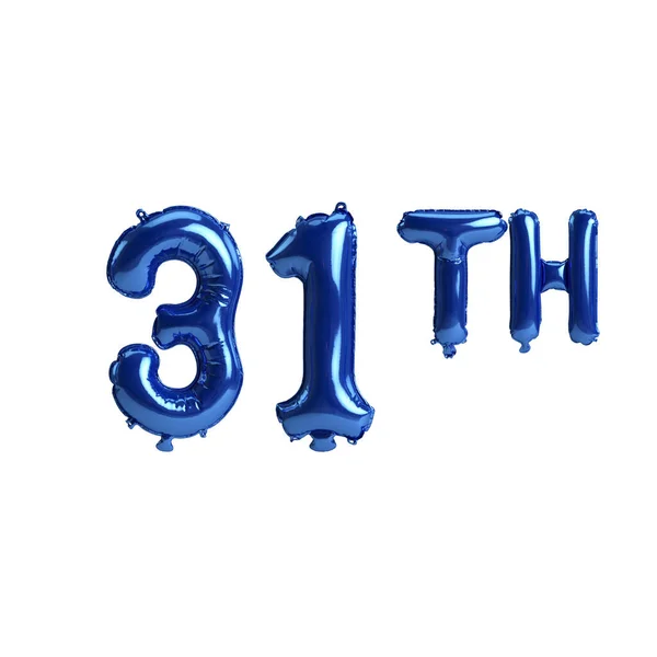 Illustration 31Th Blue Balloons Isolated White Background — Fotografia de Stock