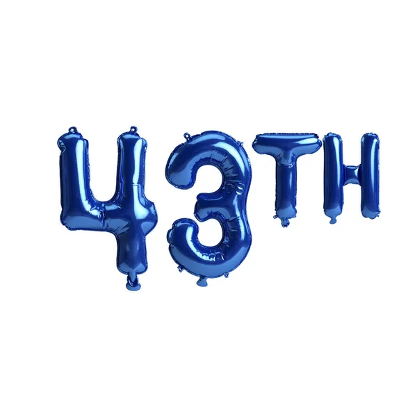 Illustratie Van 43E Blauwe Ballonnen Geïsoleerd Witte Achtergrond — Stockfoto