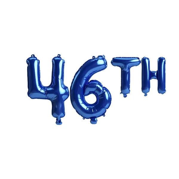 Illustration 46Th Blue Balloons Isolated White Background — 스톡 사진
