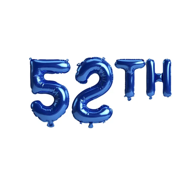 Illustration 52Th Blue Balloons Isolated White Background — Stockfoto