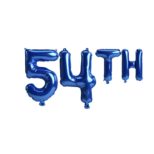 Illustration 54Th Blue Balloons Isolated White Background — Stock Photo, Image