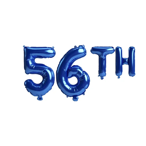 Illustration 56Th Blue Balloons Isolated White Background — 스톡 사진