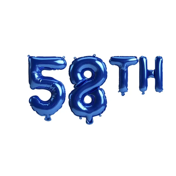 Illustration 58Th Blue Balloons Isolated White Background — Stockfoto