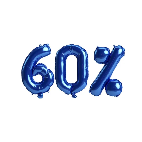 Illustratie Van Procent Blauwe Ballonnen Geïsoleerd Witte Achtergrond — Stockfoto
