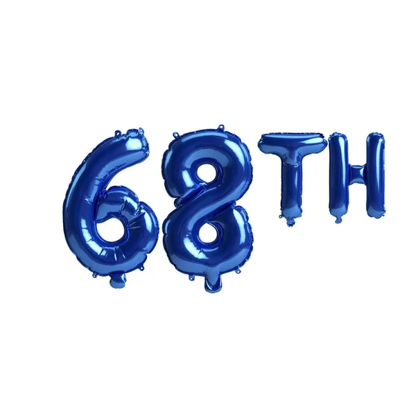 Illustration 68Th Blue Balloons Isolated White Background — Stockfoto