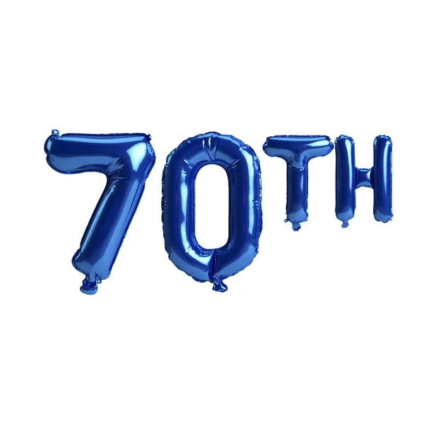 Illustration 70Th Blue Balloons Isolated White Background — ストック写真