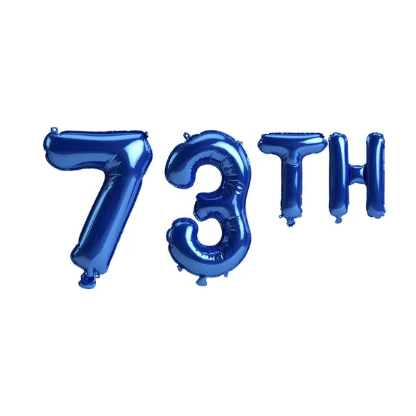 Illustration 73Th Blue Balloons Isolated White Background — Foto Stock