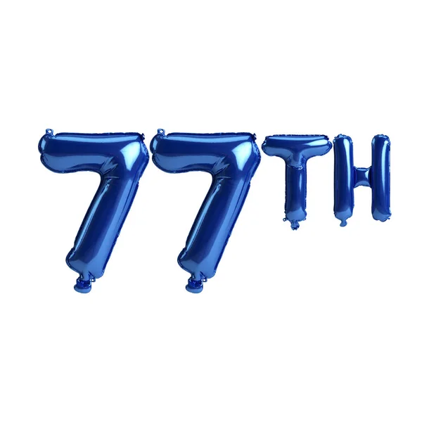 Illustration 77Th Blue Balloons Isolated White Background — Foto Stock