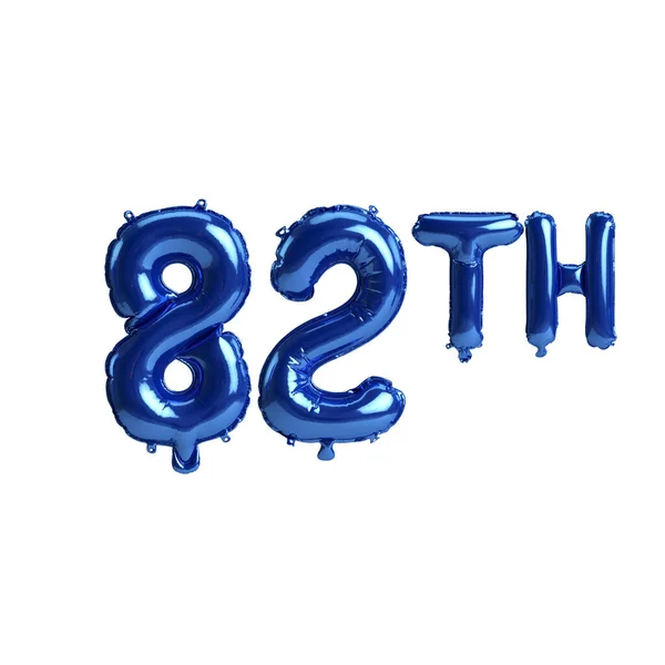 Εικονογράφηση Της 82Ης Μπλε Μπαλόνια Απομονώνονται Λευκό Φόντο — Φωτογραφία Αρχείου