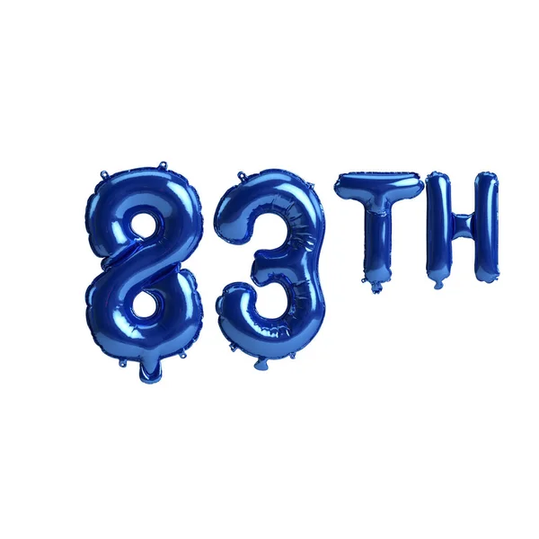 Illustration 83Th Blue Balloons Isolated White Background — Stock Photo, Image